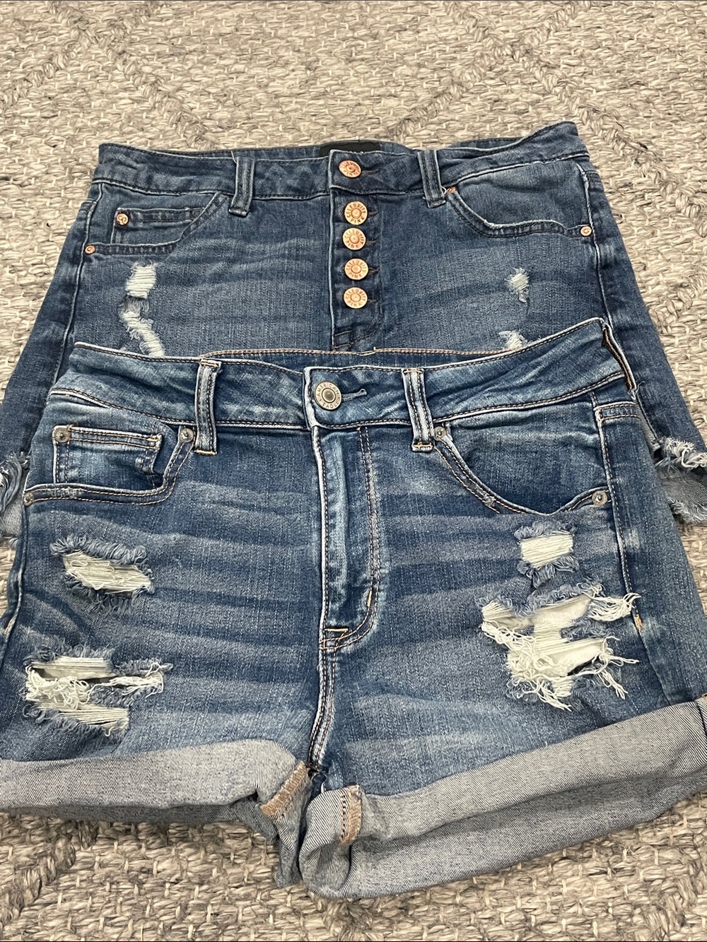 Women’s Distressed Denim Shorts - Blue